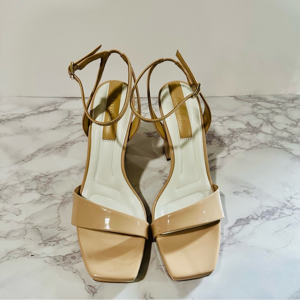 Franco Sarto Cream Sandals with Adjustable Straps